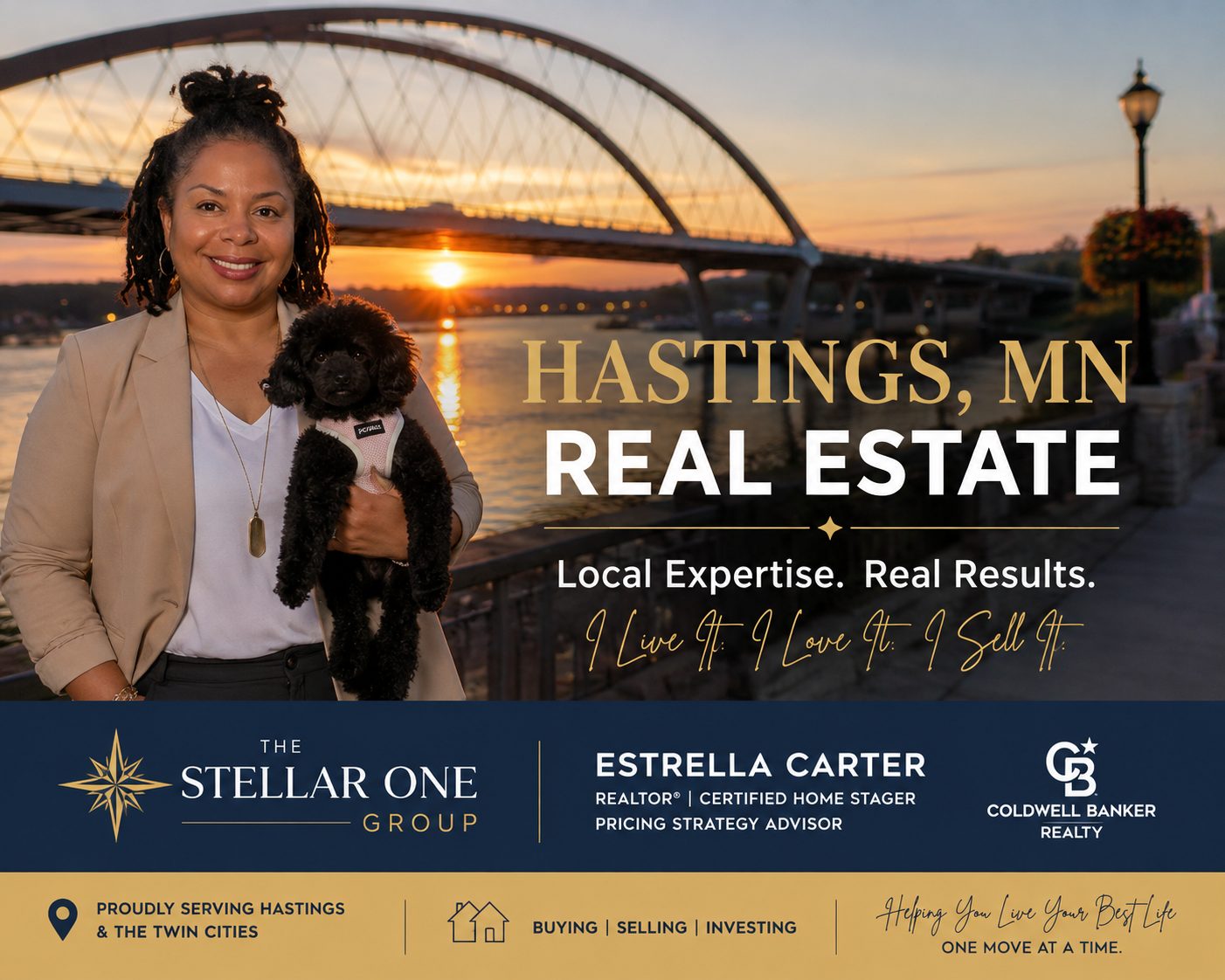 Estrella Carter Hastings MN Realtor with Hastings Bridge and Mississippi River