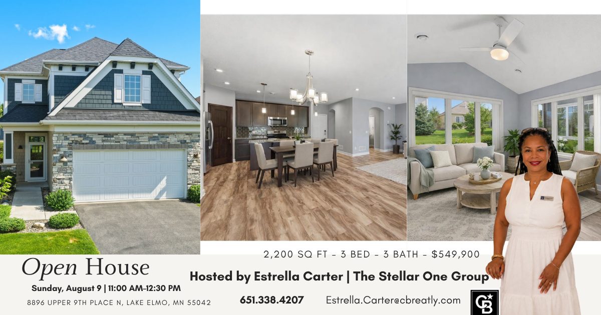 Open house at 8896 Upper 9th Place N in Lake Elmo MN hosted by Estrella Carter